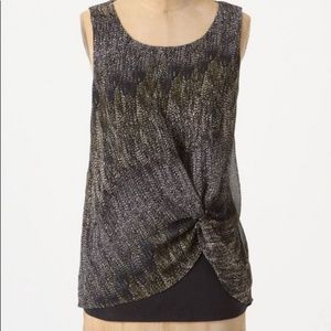 Anthropologie Deletta Twist Front Tank Shell